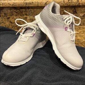 FootJoy Women's SZ 9 M White/Gray and Lavender Pro/SL Golf Shoe